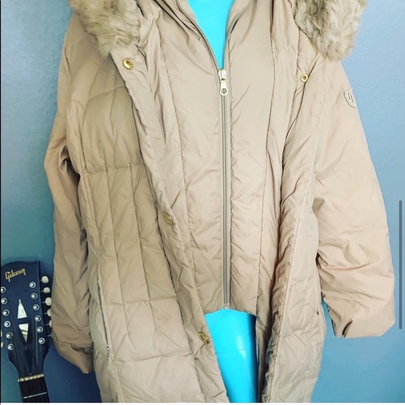 Larry Levine Tan Sz S Down Hooded Parka Coat - Picture 4 of 6